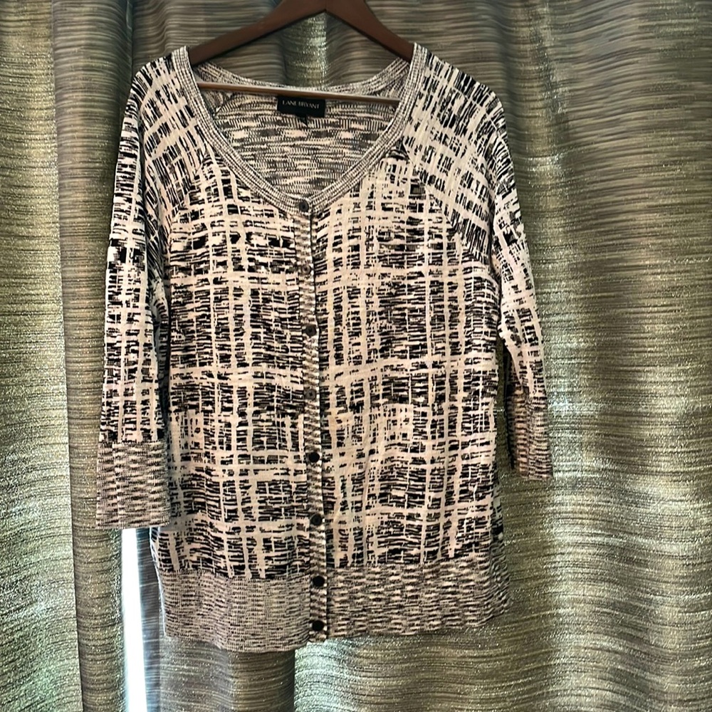 Lane Bryant 3/4 sleeve abstract print cardigan  SZ 18/20